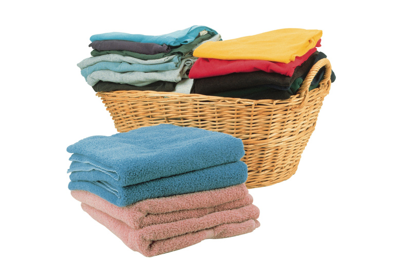 Basket with folded laundry